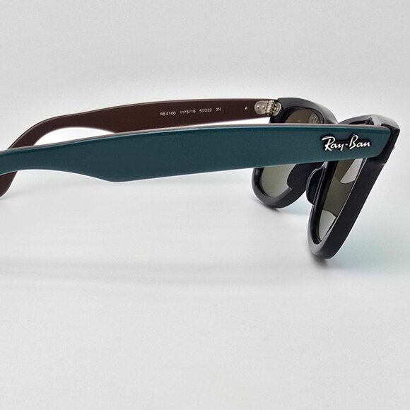 *SOLD* Ray-Ban RB2140 1175/19 Wayfarer Black Green Frame Green Lens Sunglasses - Picture 6 of 16